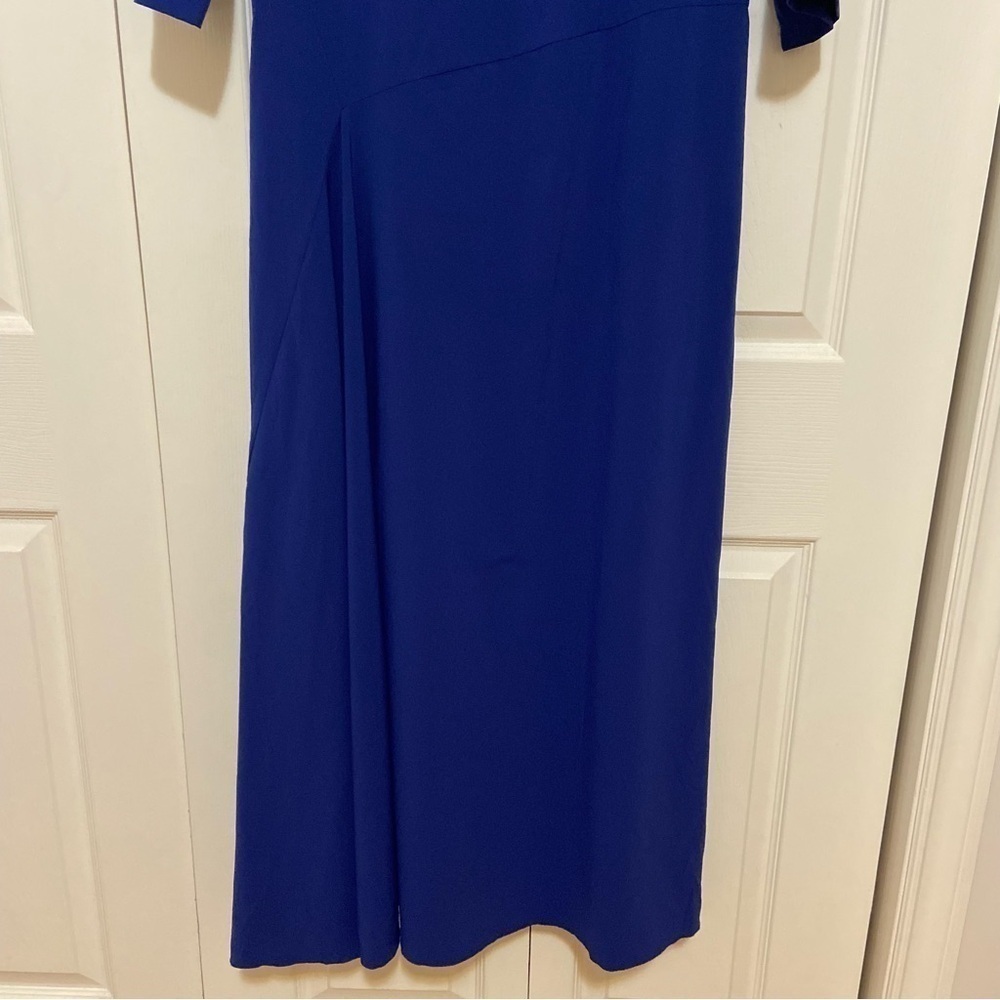 Katharina Hovman NWT Royal Blue 3/4 Sleeve Pleated Midi Maxi Dress Size 8 - Picture 5 of 14